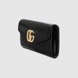 Broadway leather clutch with Double&nbsp;G 594101 1DB0G 1000