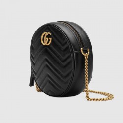 GG Marmont mini round shoulder bag 550154 0OLET 1000
