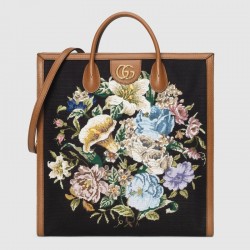 Tote bag with floral embroidery 655607 9ARPG 1096