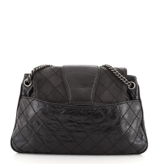 Bubble Graphic Messenger Quilted Calfskin with Caviar Large [CC-BGMQL-77]