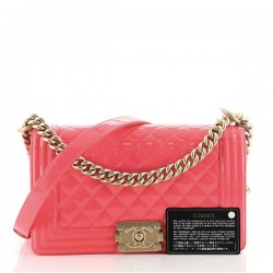 Boy Flap Bag Quilted Patent Old Medium [CC-BFBQPOM-153]