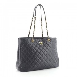 Classic CC Shopping Tote Quilted Caviar Large [CC-CSTQCL-79]