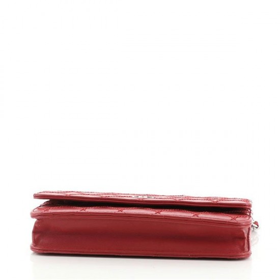 Double Stitch Wallet on Chain Quilted Lambskin [CC-DSWCQL-44]