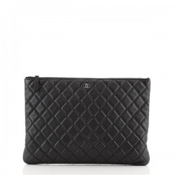 O Case Clutch Quilted Caviar Large [CC-OQCL-98]