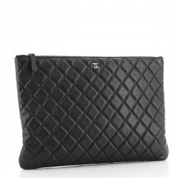 O Case Clutch Quilted Caviar Large [CC-OQCL-98]