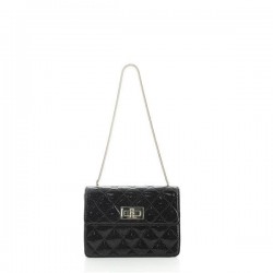 Mademoiselle Lock Evening Flap Bag Quilted Glitter Patent Mini [CC-MLEFBQGPM-228]