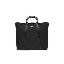 Large nylon and leather tote [PR-L-1030540]