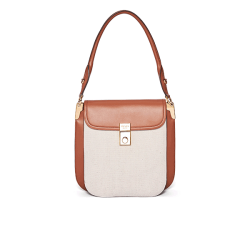 Linen blend and leather Prada Margit shoulder bag [PR-LPM-1030628]