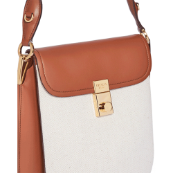 Linen blend and leather Prada Margit shoulder bag [PR-LPM-1030628]
