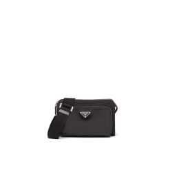 Re-Nylon and leather shoulder bag [PR-RN-1030351]